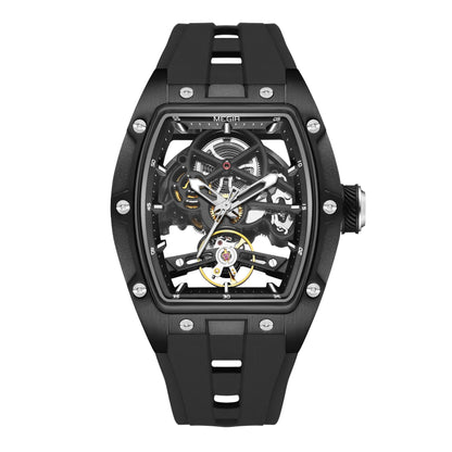 Latest Luxury Design -Skeleton Face With Rubber Strap Mechanical Movement Waterproof Watch